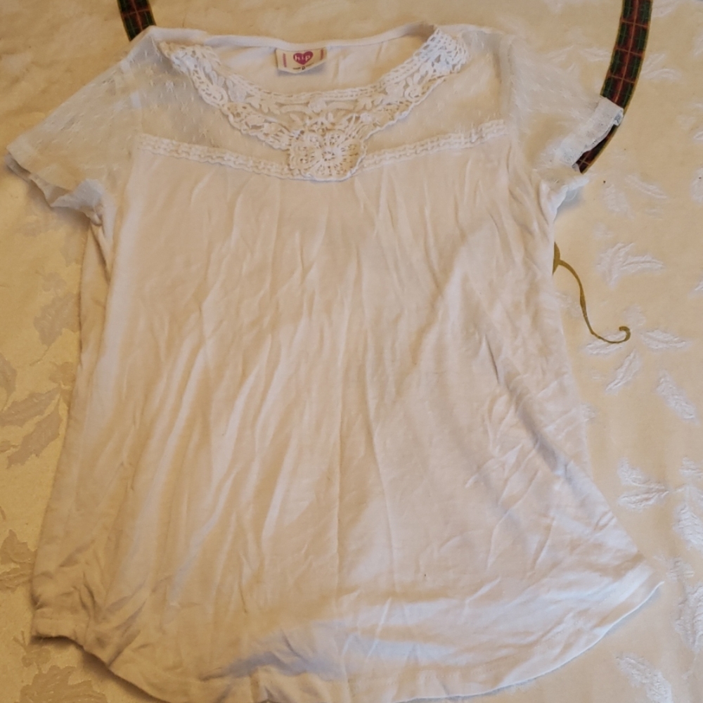 Girls short sleeve lace Nordstrom top